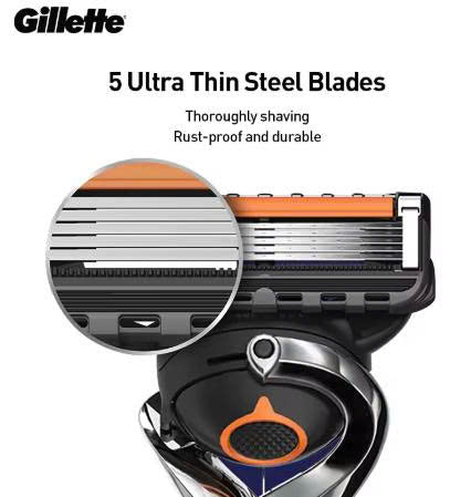 Gillette Power Razor Proglide Manual Shaver Micro Vibration Smooth Shaving 1 Razor Handle 6 Razor Heads 5-layers Blade