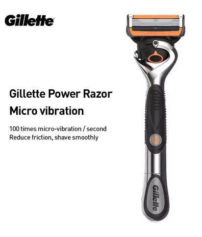 Gillette Power Razor Proglide Manual Shaver Micro Vibration Smooth Shaving 1 Razor Handle 6 Razor Heads 5-layers Blade
